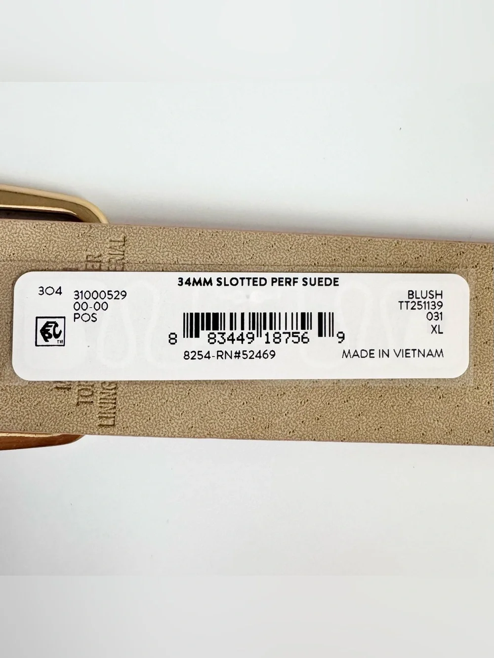 Time and Tru Slotted Faux Suede Belt Blush NWT